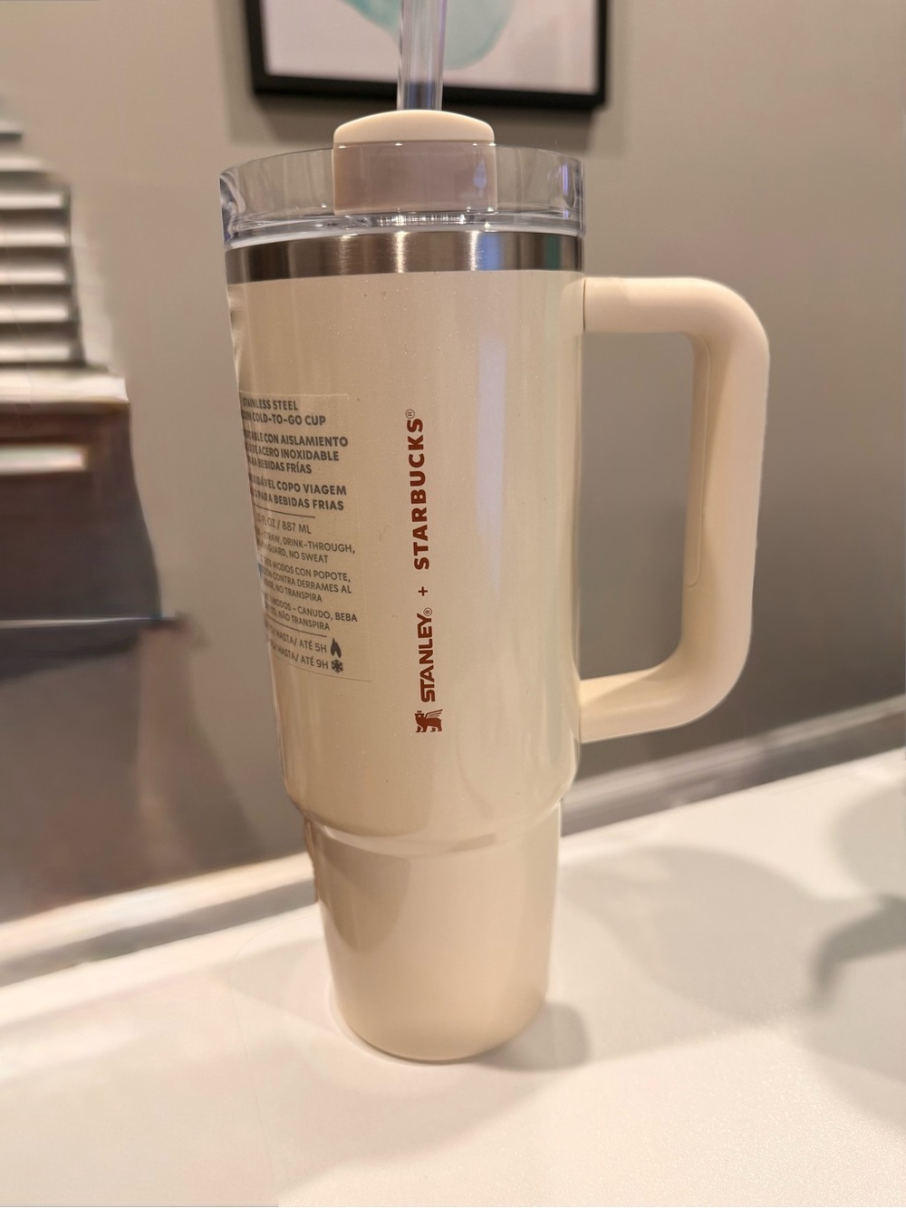NWT - Starbucks x Stanley Cream Stainless Travel Mug with Handle